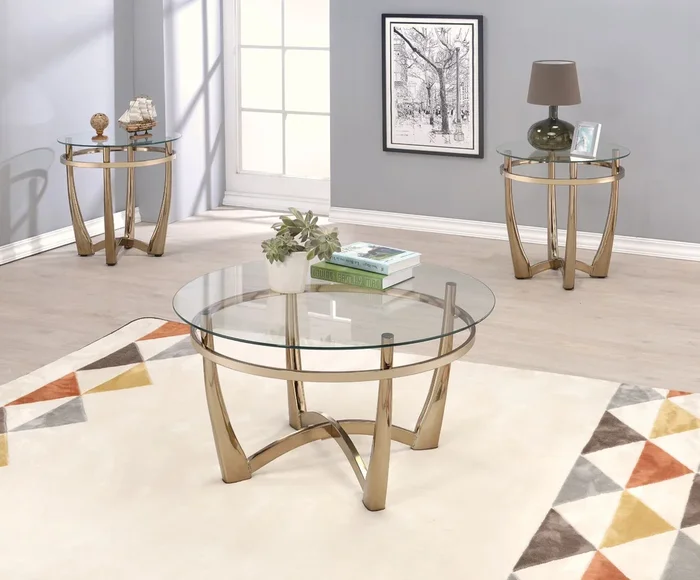 Orlando II – Coffee Table – Clear Glass & Champagne