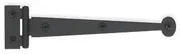 Pair 6 Inch Solid Smooth Iron Bean Tip Strap Hinges (Flush Mount)