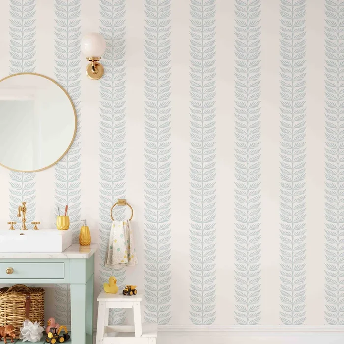 Palm Leaf Stripe Wallpaper