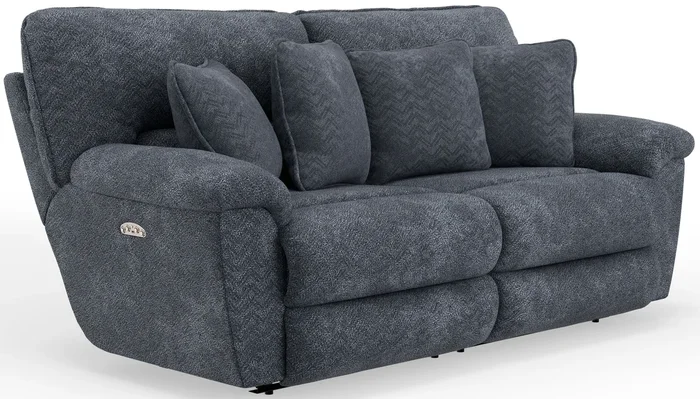 Paxon – Deep Seat Power Reclining Sofa With Power Adjustable Headrest – Smoke
