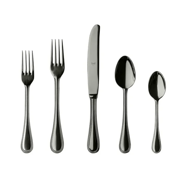 Perla Oro Nero Flatware Set, Black