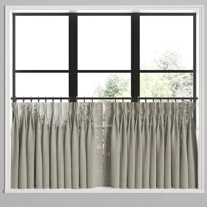 Pinch Pleat Cafe Curtains in Linen Sheer – Cinder