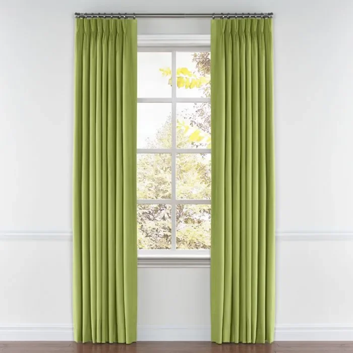 Pinch Pleat Drapery in Lush Linen – Moss