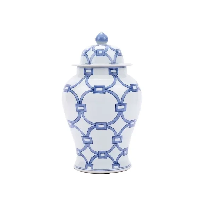 Porcelain Lover Locks Temple Jar