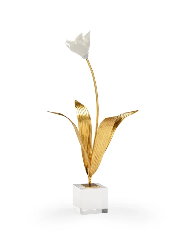 Porcelain Tulip: Antique Gold and Crystal