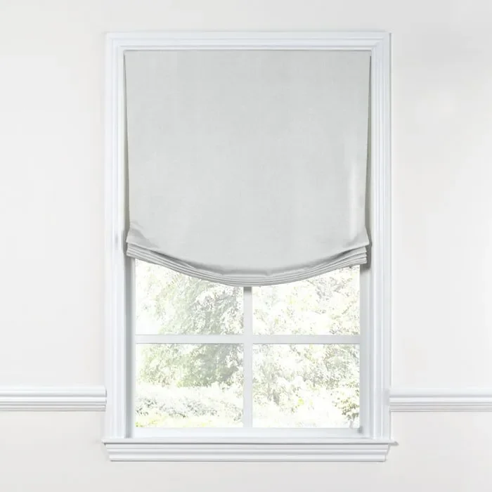 Relaxed Roman Shade in Classic Linen – Silver