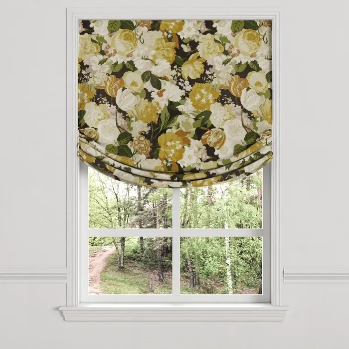 Relaxed Roman Shade in Garden Tea Time – Moonglow