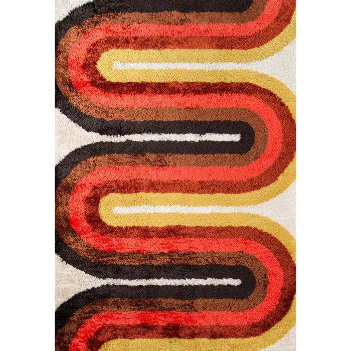Rerto Red Modern Shag Area Rug
