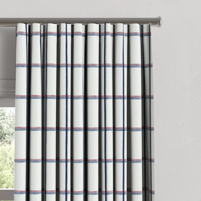 Ripplefold Drapery in Check With Me – White