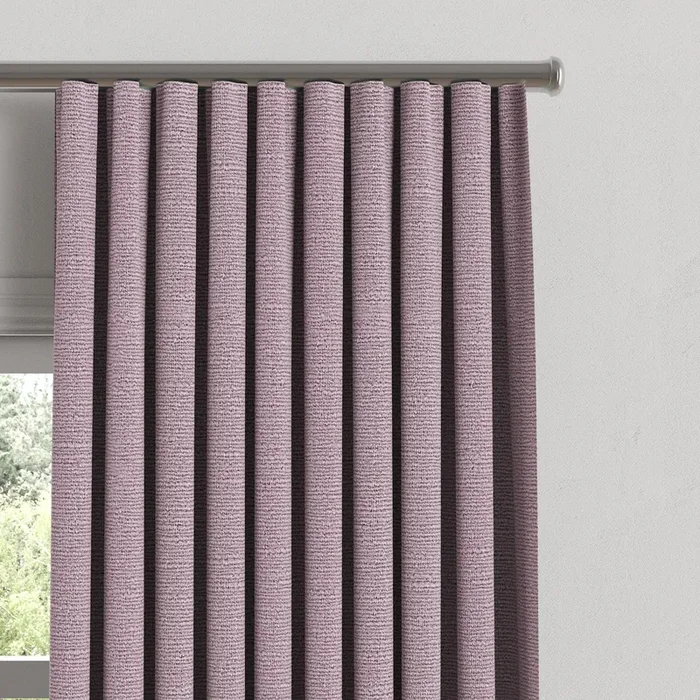 Ripplefold Drapery in Slubby Linen – Plum