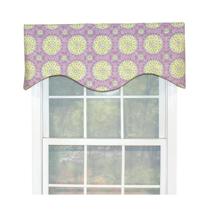 RLF Home Canne Cornice 100% Cotton with Fully Lined 3″ Rod Pocket Valnance for Windows 50″ x 17″ Heather