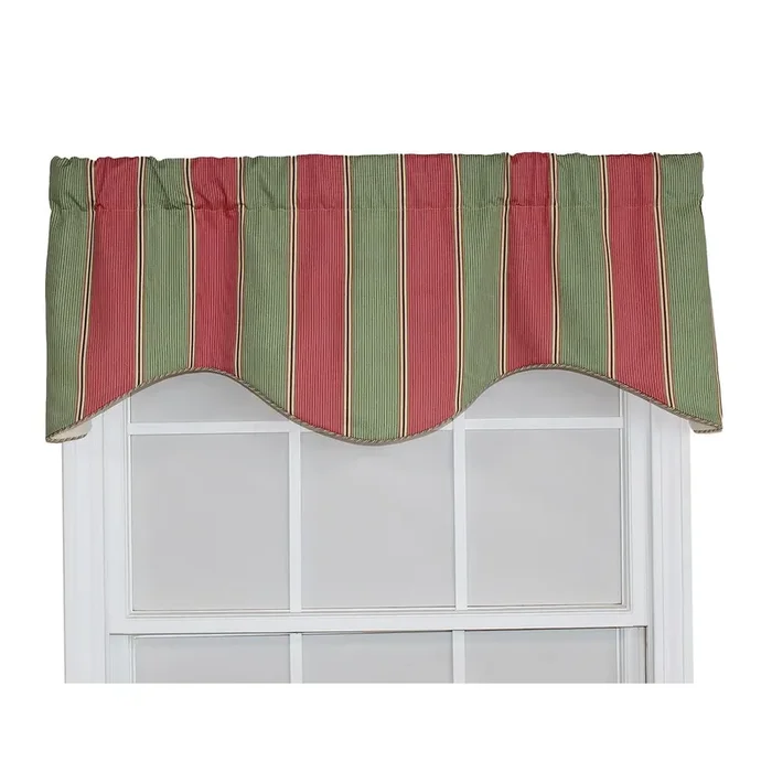 RLF Home Parlor Stripe Cornice Window Treatment Valance Fits up to 48″W 3″ Rod Pocket 50″ x 17″ Watermelon