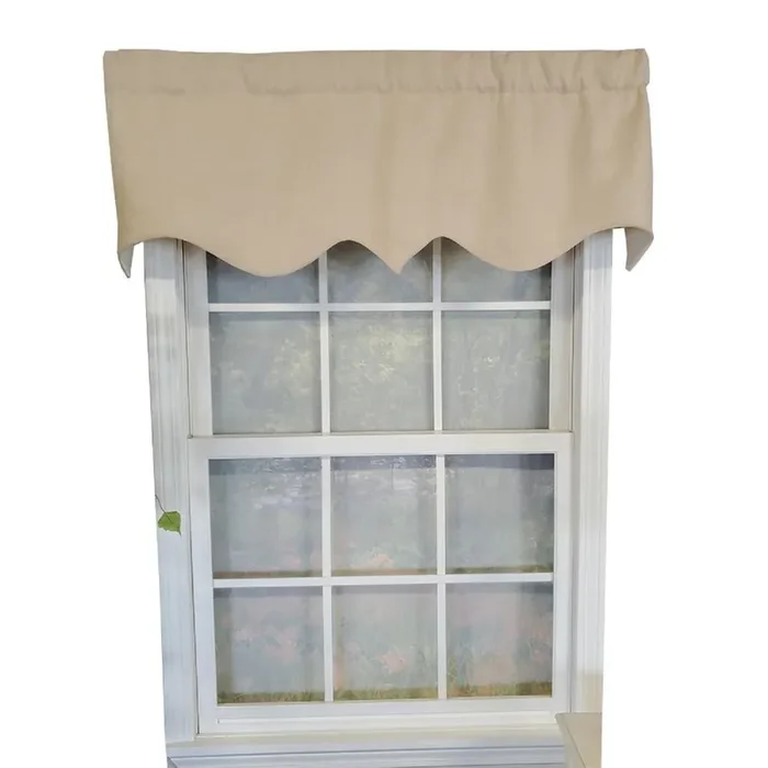 RLF Home Slub Duck Regal 3″ Rod Pocket Lining Luxurious and Elegant Window Treatment Valance 50″ x 17″ Khaki