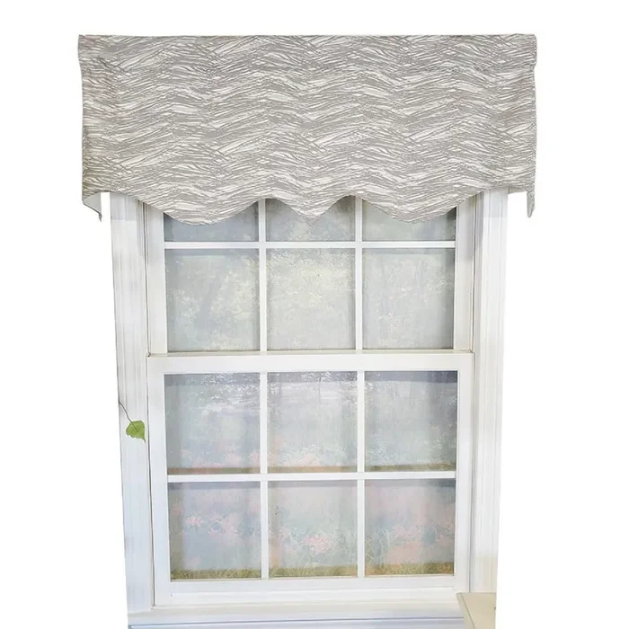 RLF Home Vasiliki Regal 3″ Rod Pocket Lining Luxurious and Elegant Window Treatment Valance 50″ x 17″ Gray