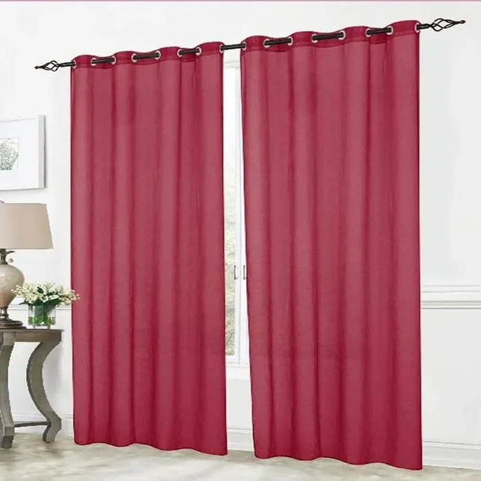 RT Designers Collection Cara Sheer Voile 54 x 84 in. Grommet Curtain Panel, Burgundy