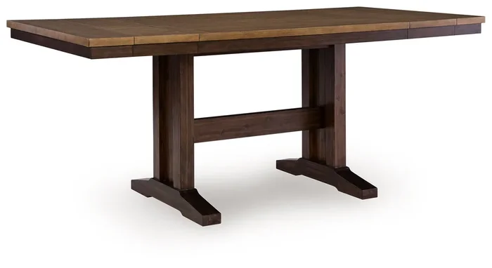 Rylandeen – Rectangular Dining Room Counter Height Extension Table – Light Brown / Dark Brown