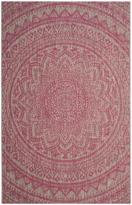 Safavieh Courtyard Cy8734-39712 Light Grey/Fuchsia Rug