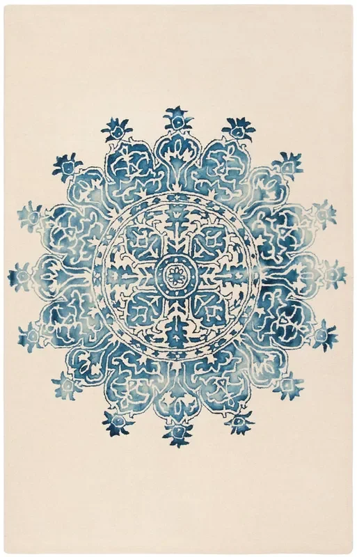Safavieh Dip Dye Ddy701M Ivory / Blue Rugs