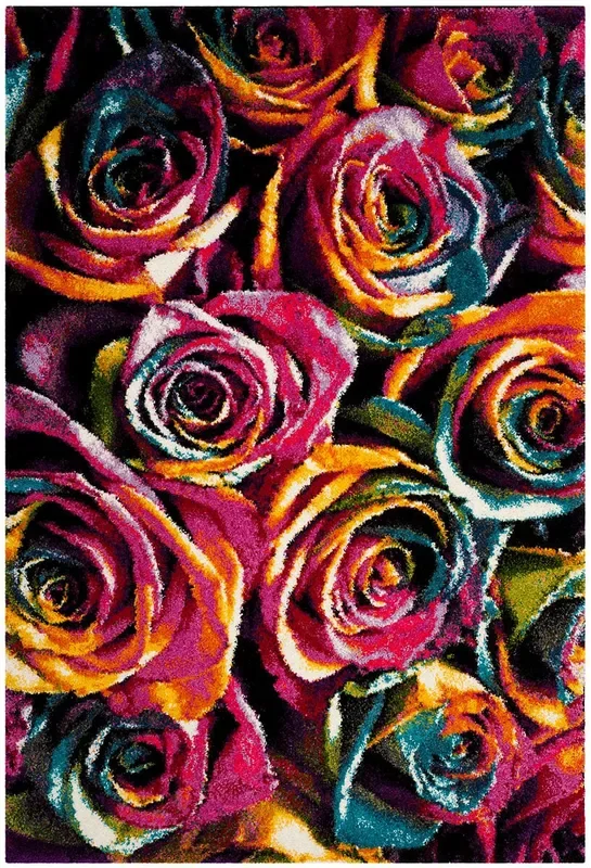 Safavieh Fiesta Shag Fsg366B Fuchsia / Multi Rugs