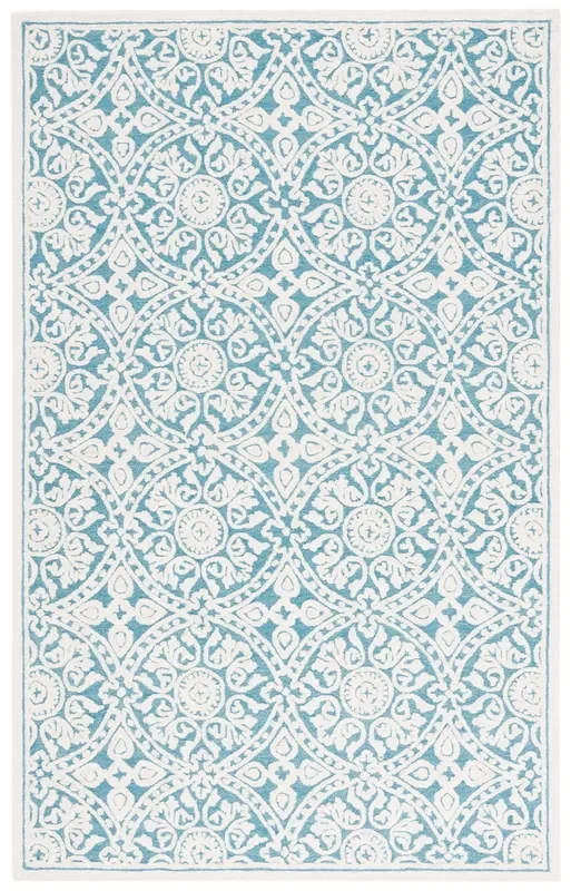 Safavieh Metro Met256L Teal/Ivory Rug