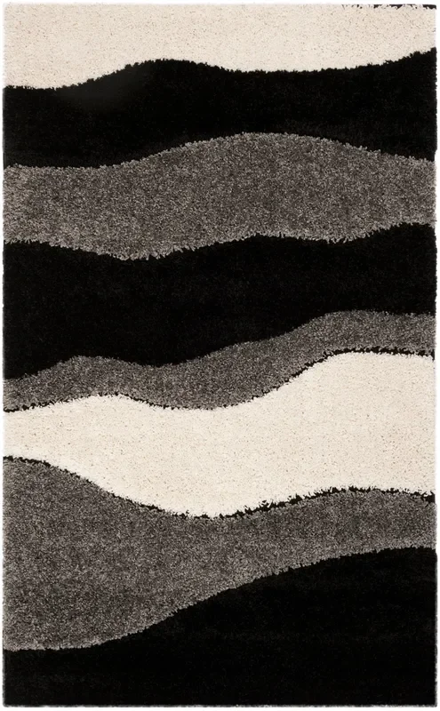 Safavieh Shag Sg475 Grey/Black Rug