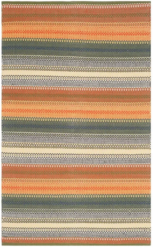 Safavieh Striped Kilim Stk412A Gold / Grey Rugs