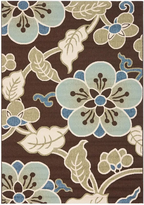 Safavieh Veranda Ver001-0623 Chocolate / Aqua Rugs