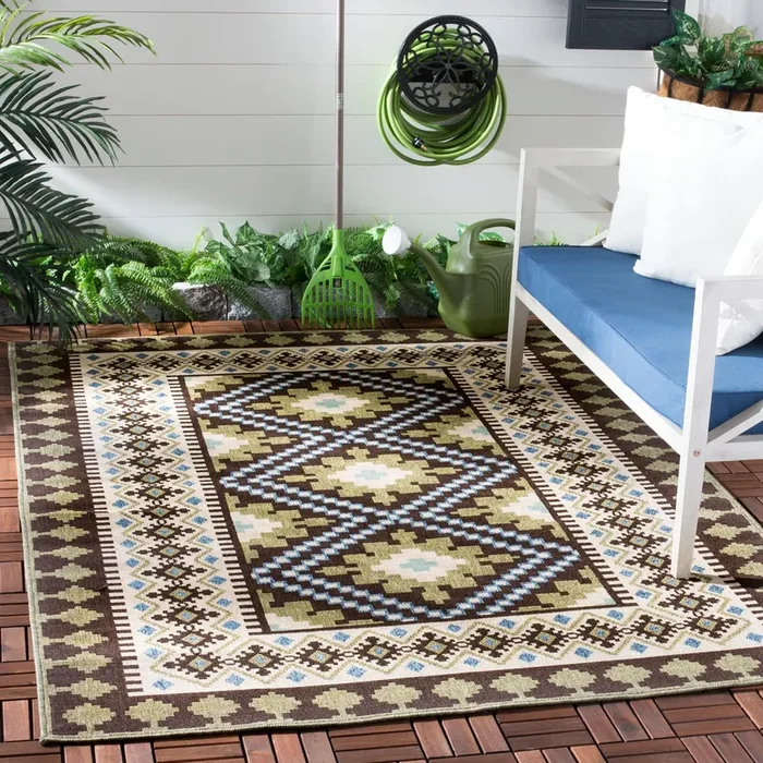 Safavieh Veranda Ver099 Chocolate/Green Rug