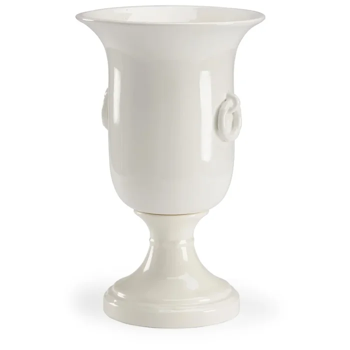 Serene White Porcelain Ring Vase