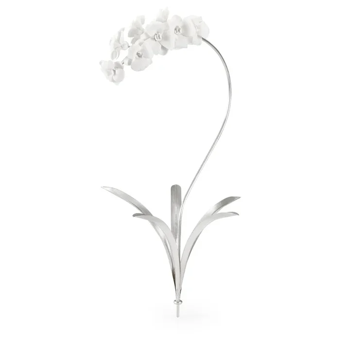“Serenity Orchid” – Elegant Matte White Flower Accent