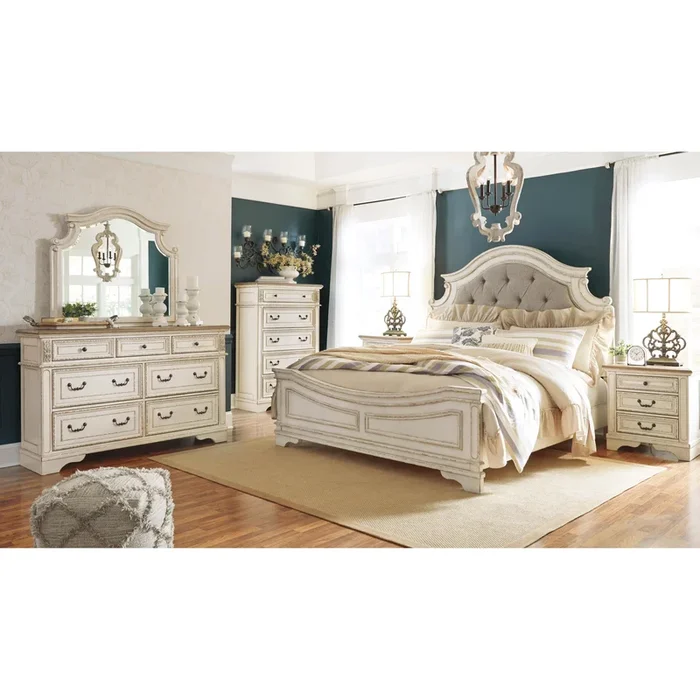 Signature Design by Ashley Realyn B743 7 pc Queen Upholstered Panel Bedroom Set