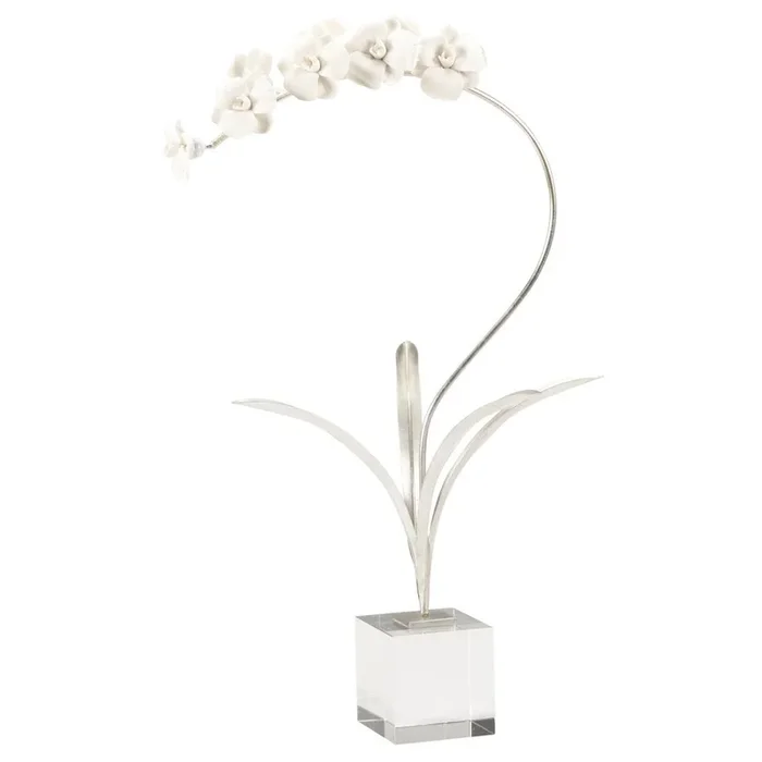 Silver Orchid Stem Tabletop Accent