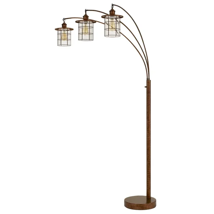 SILVERTON ARC FLOOR LAMP WITH GLASS SHADES (EDISON BULBS INCLUDED)