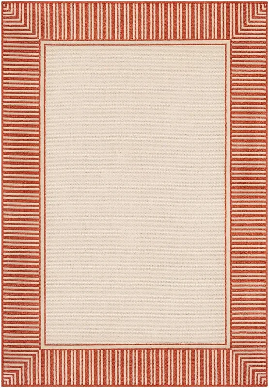 Surya Alfresco Alf-9683 Burnt Orange, Cream Rugs