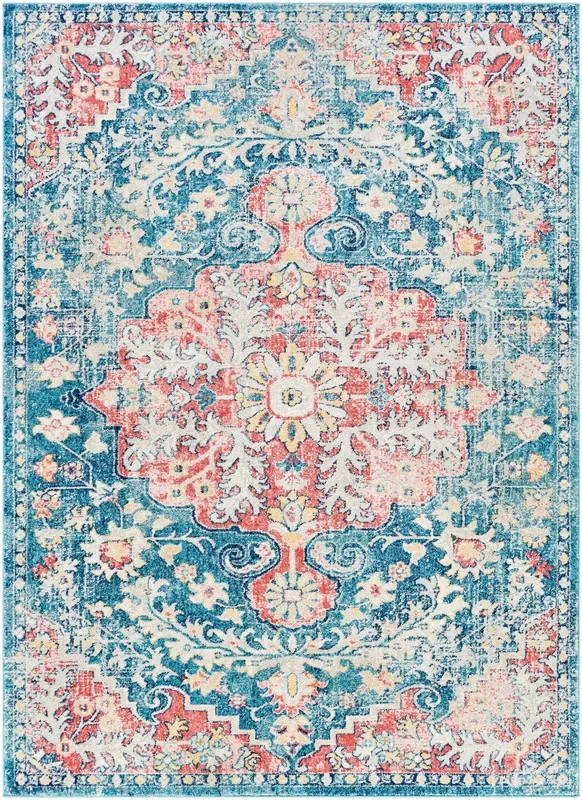 Surya Murat Mut-2322 Dark Blue, White, Bright Yellow, Bright Red Rugs