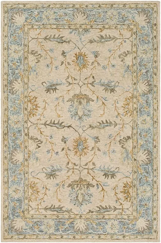 Surya Panipat Pnp-2308 Light Gray, Charcoal, Pale Blue Rugs