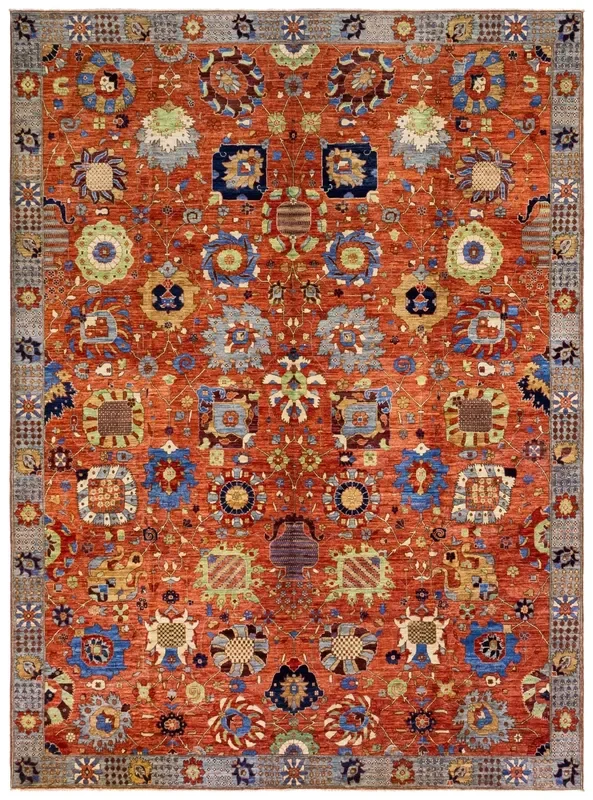 Vase Tabriz Handwoven Traditional Rug, J79736