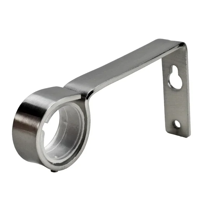 Versailles Indoor/Outdoor Stainless Steel Flare Steel Heavy Duty Curtain Rod Set for Windows Brushed Nickel