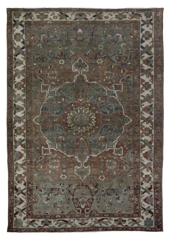Vintage Bakhtiari Handwoven Transitional Rug, J66945