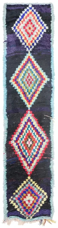 Vintage Berber Handwoven Tribal Rug, J75023