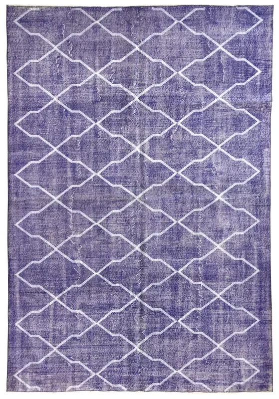 Vintage Embroidered Overdye Handwoven Closeout Rug, J66068