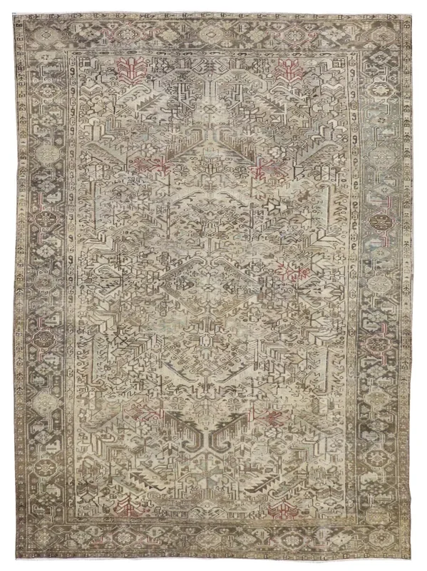 Vintage Heriz Handwoven Tribal Rug, J68938