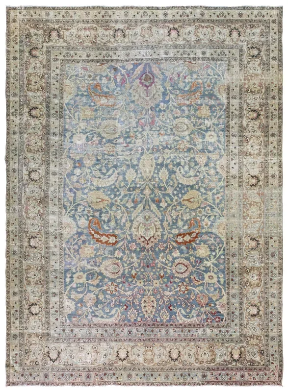 Vintage Mashad Handwoven Traditional Rug, J78906