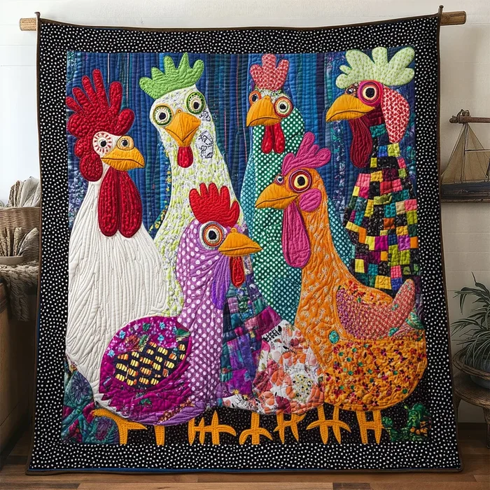 Whirligig Chickens WN1406024CL Quilt