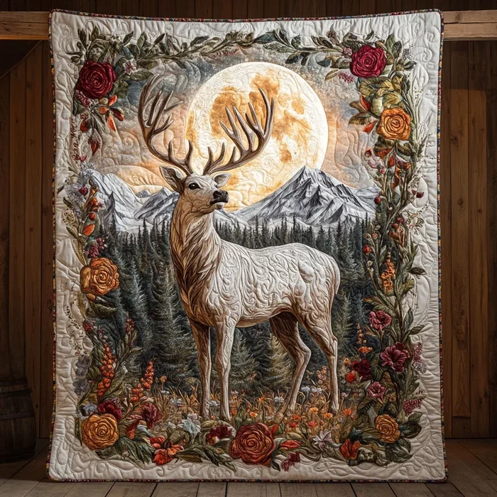 White Deer Under Moonlit CP2905040CL Quilt