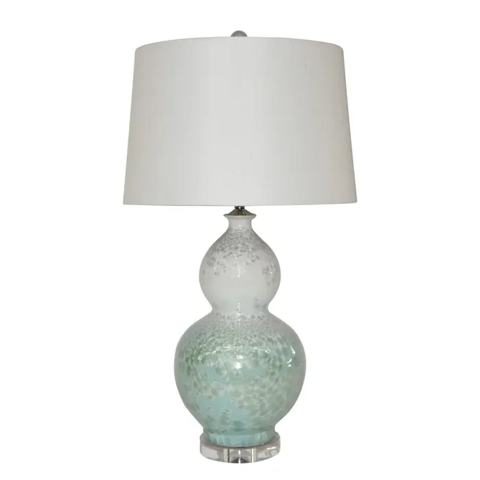 White Green Crystal Shell Gourd Vase Lamp