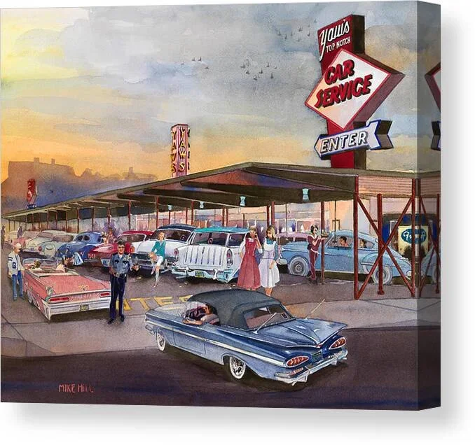 Yaw’s Top Notch Drive In Canvas Print