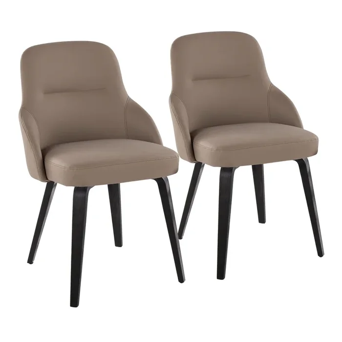 York – Upholstered Chair (Set of 2) – Black Wood Legs