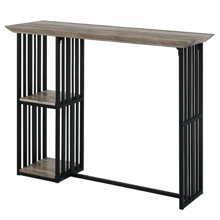 Zudora – Counter Height Table – Oak & Sandy Black
